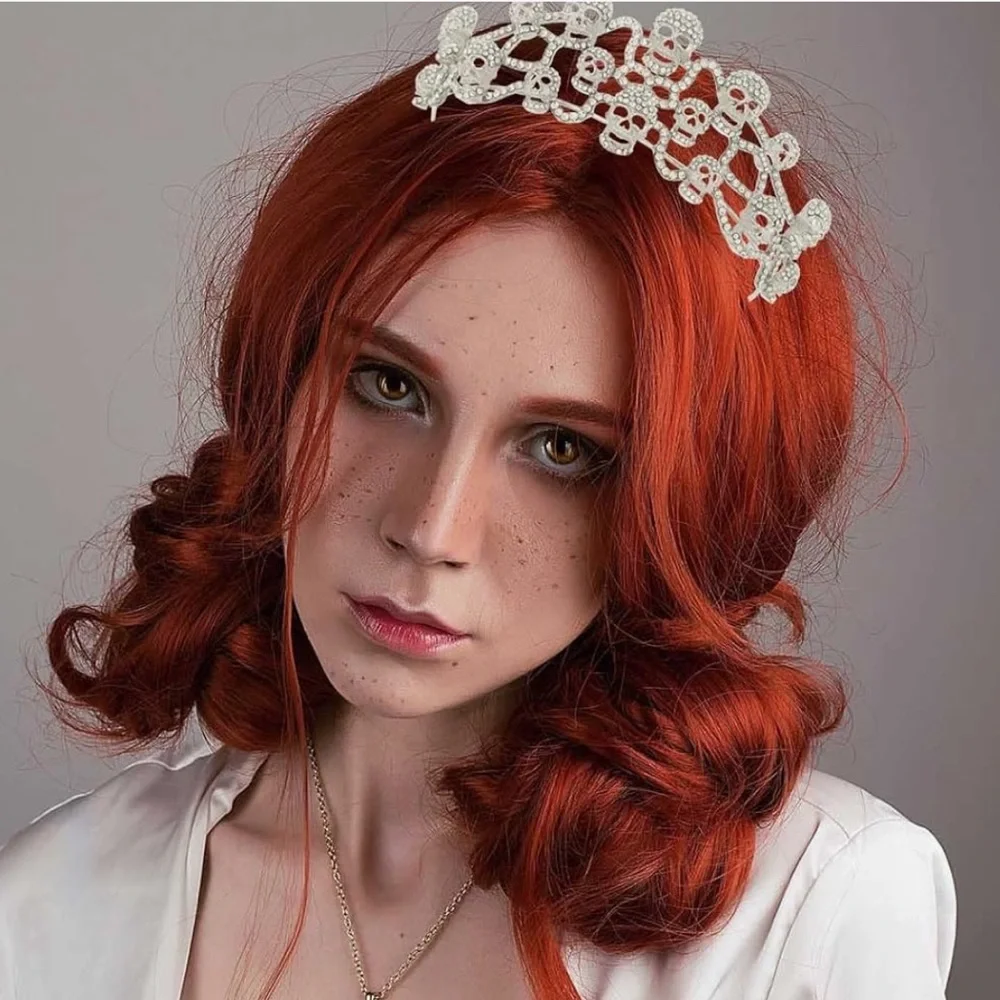 NWT 💎💀💎 PIPER k crystals embroidered skulls tiara crown